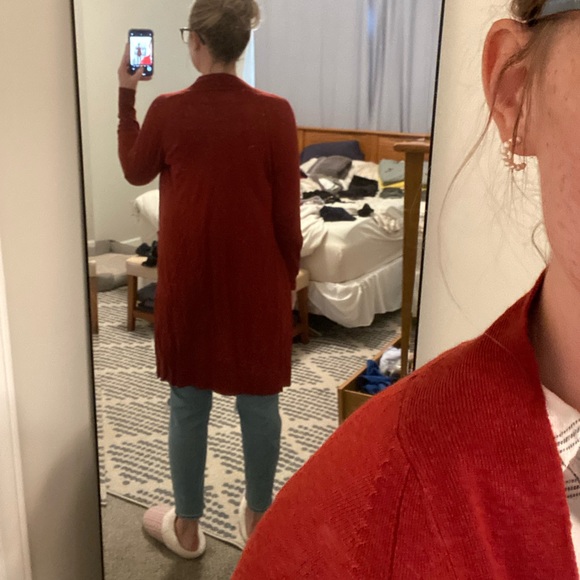 Long Linen Blend Cardigan - Picture 3 of 3